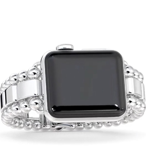 Lagos Smart Caviar Sterling Silver 38mm 40mm Apple Watch Bracelet - Picture 4 of 11